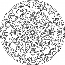 Mandala in black and white for colouring in