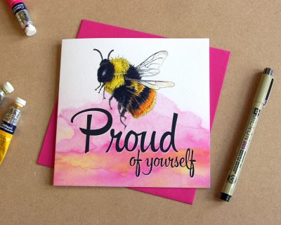 Product shot of the be proud of yourself card